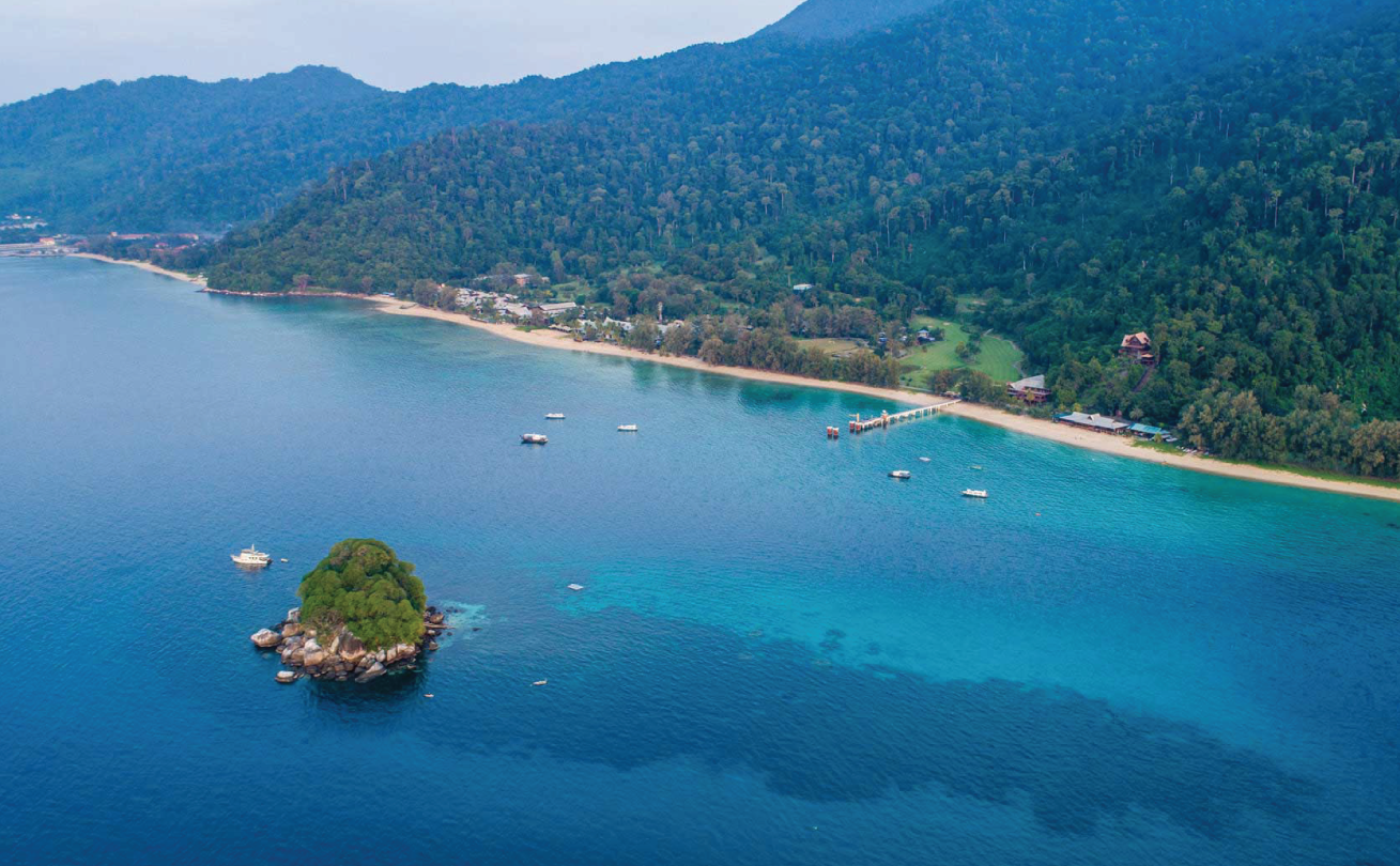 tioman island activities aerial view beautiful