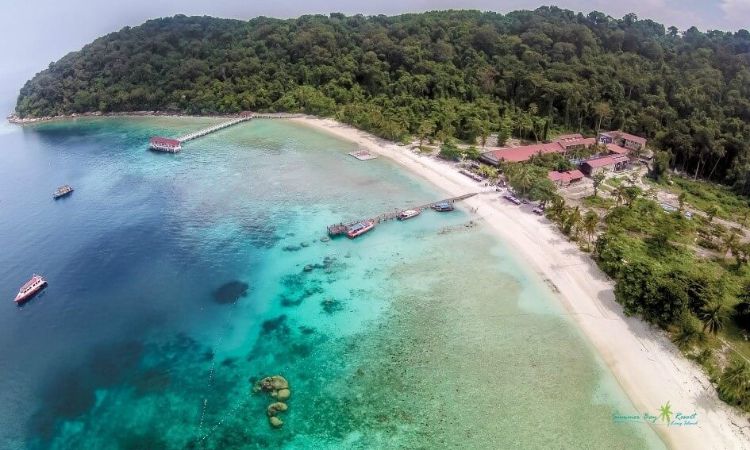 summer bay lang tengah sea aerial view