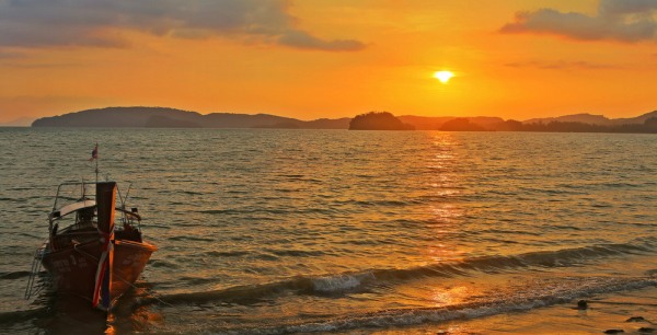 sunset at Ao Nang beach