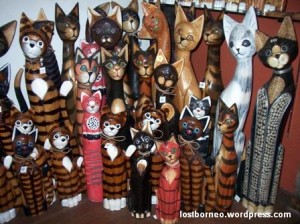 Kuching Cat Museum wooden cats