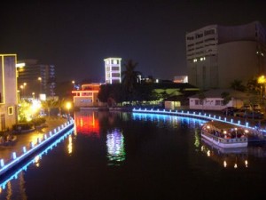 Melaka River night scene