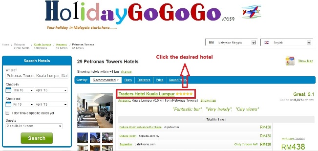 hotel booking step 2