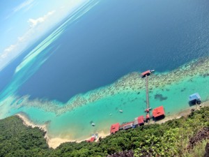 Pulau Bohey Dulang hill top view