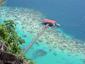 Pulau Bohey Dulang hill top view