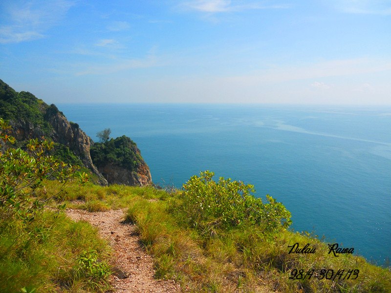 Rawa Island hill overlooking beautiful sea