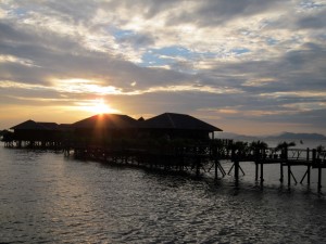 Sunset at Sipadan Water Village chalets