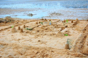cherating beach sand castle