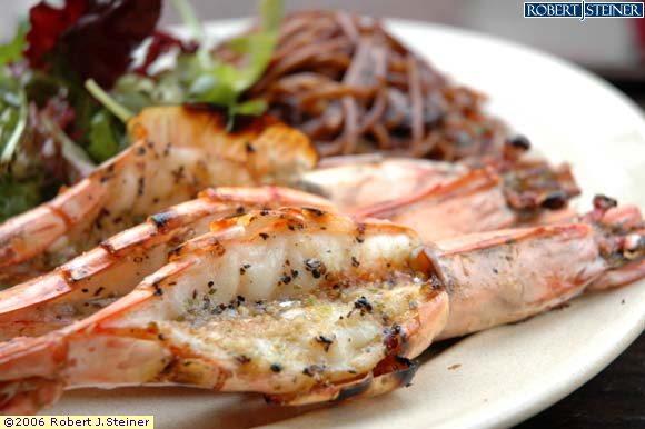 Grilled prawns