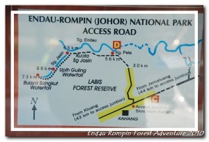 Kahang Endau Rompin National Park map