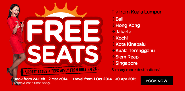 Airasia 2014 free seat promotion