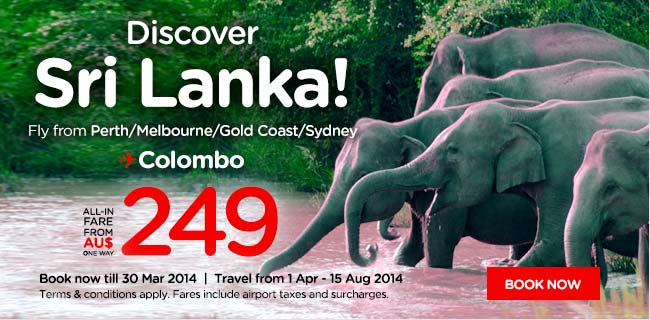AirAsia Australia Discover Sri Lanka! Promotion