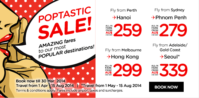 AirAsia Australia Popstatic Sale Promotion