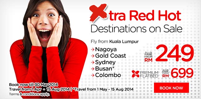 AirAsia Malaysia Xtra Red Hot Destination on Sale Promotion