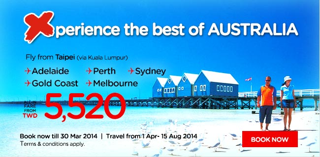 AirAsia Taiwan Xperience the Best of Australia Promotion