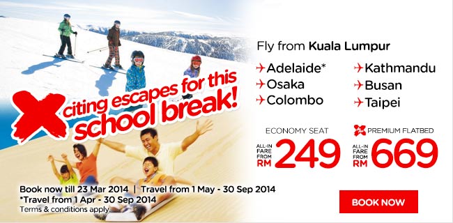AirAsia Xciting Escapes for this School Break! Promotion