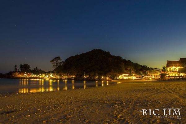 Night view on long beach redang