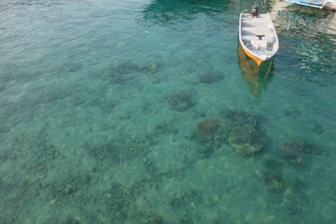 Crystal clear water infront of Sun Beach Resort