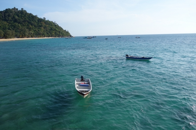 Crystal clear water infront of Sun Beach Resort