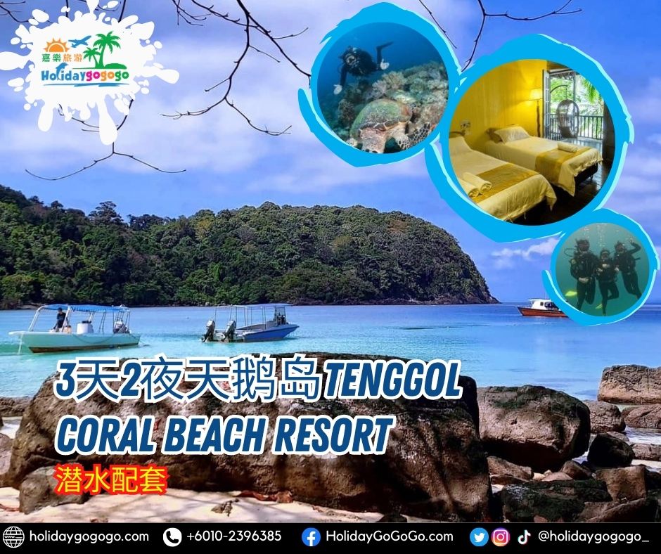 3天2夜天鹅岛Tenggol Coral Beach Resort潜水配套
