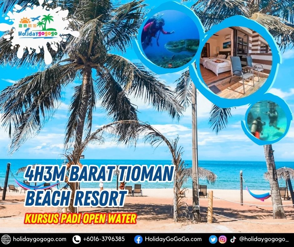 4h3m Barat Tioman Beach Resort Kursus PADI Open Water