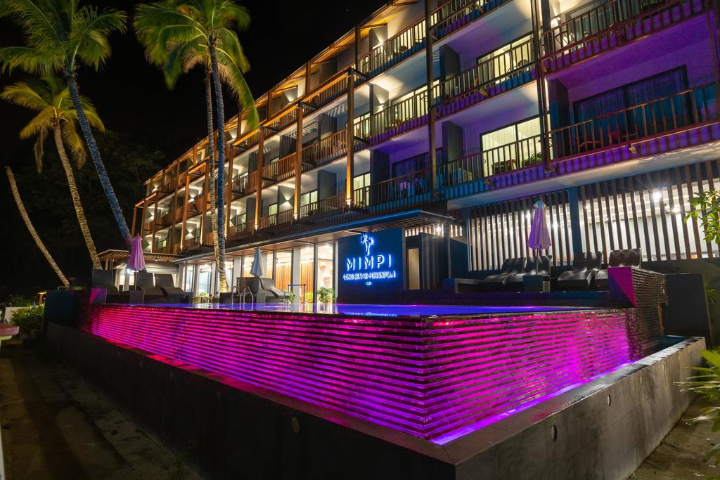 mimpi perhentian resort front colourful night lights