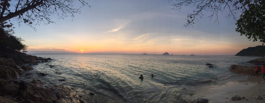 private beach at shari-la resort perhentian