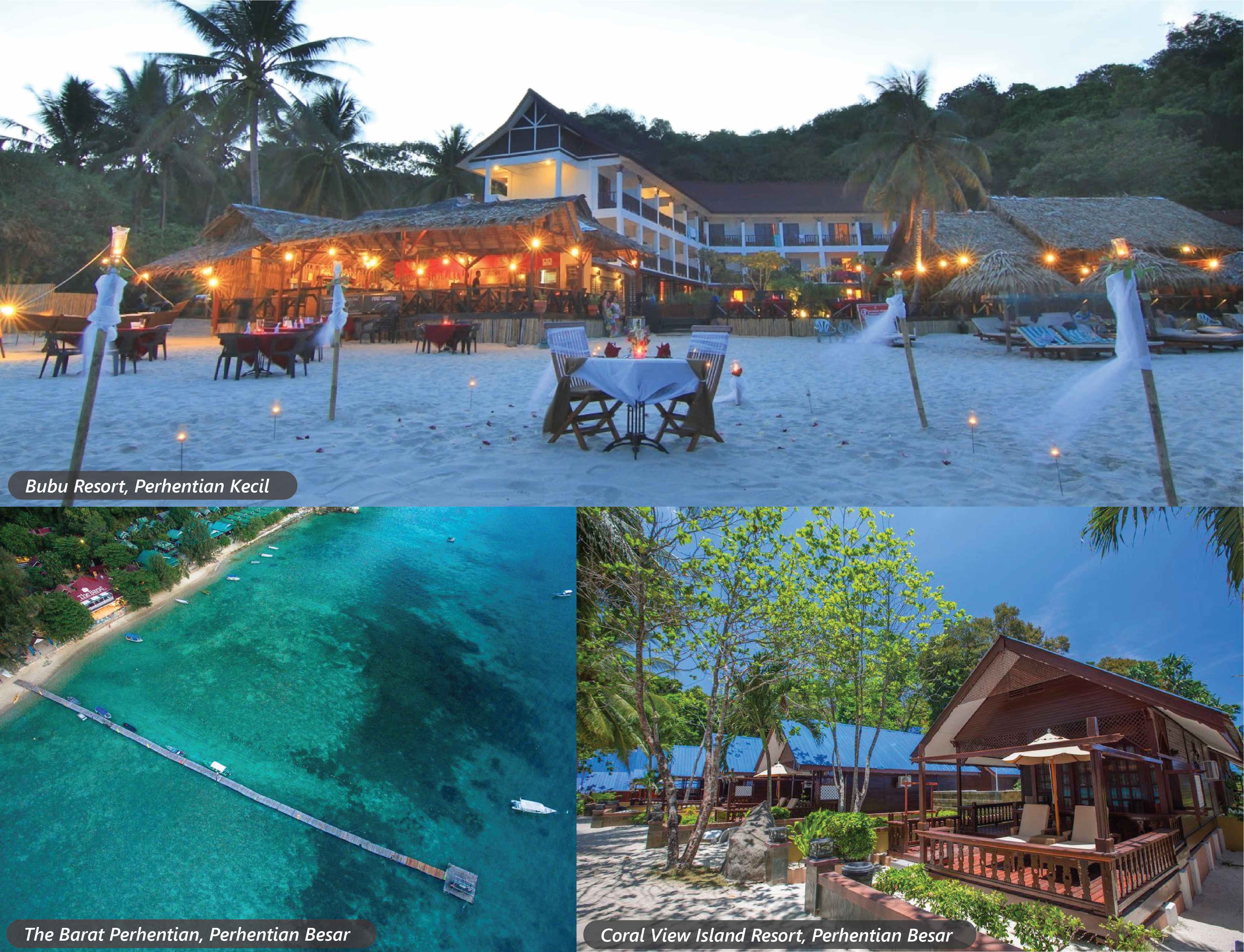 Accomodation options at Pulau Perhentian