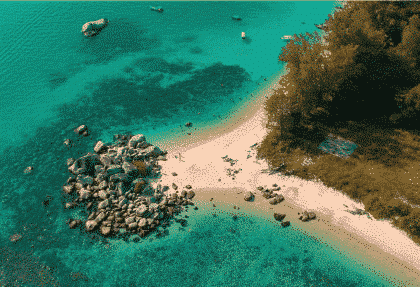 Teluk Keke aerial view drone