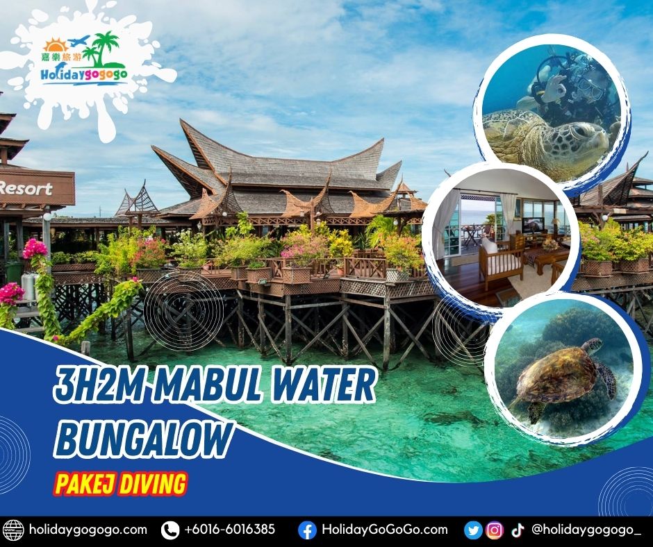 3h2m Mabul Water Bungalow Pakej Diving