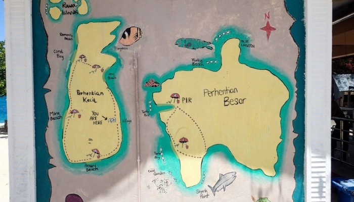 perhentian beaches map