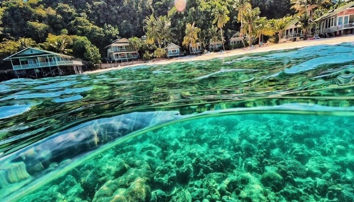 rawa island emerald waters south china sea