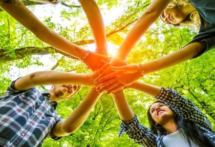 teamwork! hands together