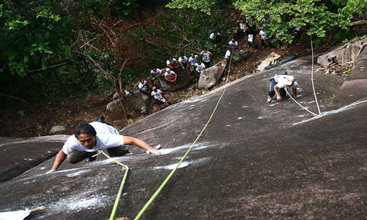 Wall climbing at Genting Village