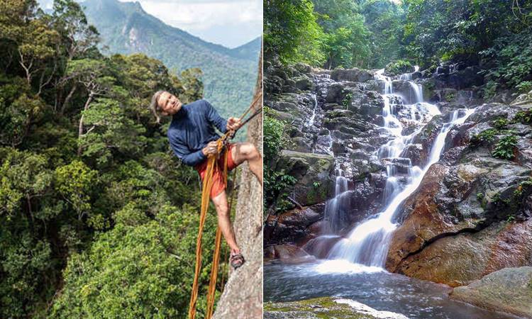 Rock Climbing at Dragon Horns and the cascading cool waters at Asah Waterfall