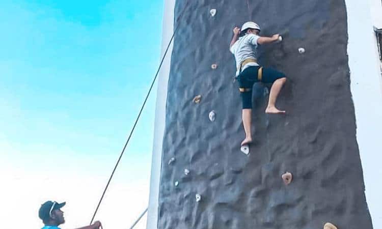 Rock climbing at Barat Tioman Resort