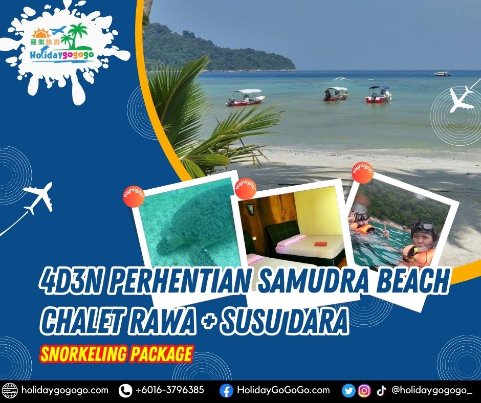 4d3n Perhentian Samudra Beach Chalet Rawa + Susu Dara Snorkeling Package
