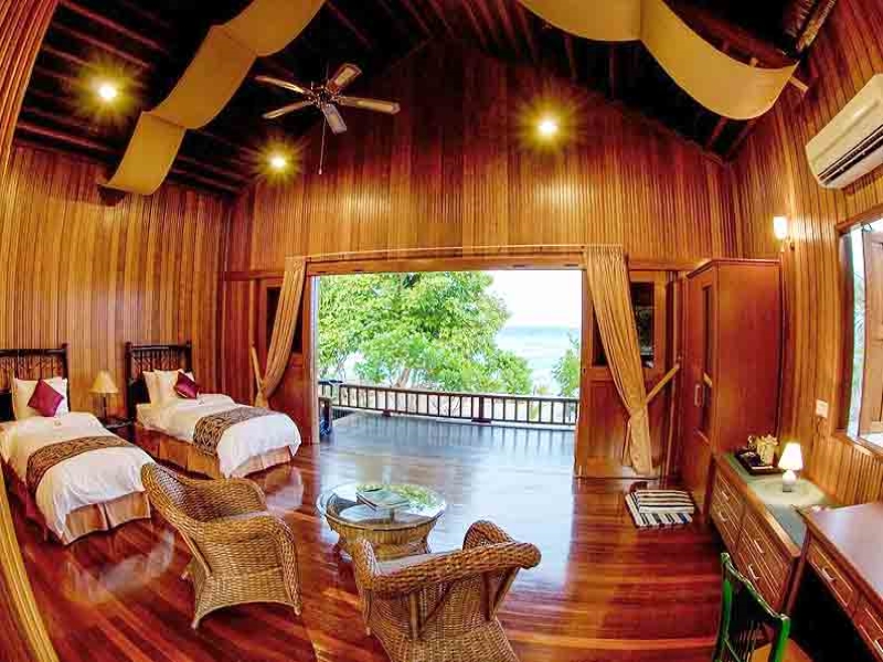 Pom Pom island resort beach villa room