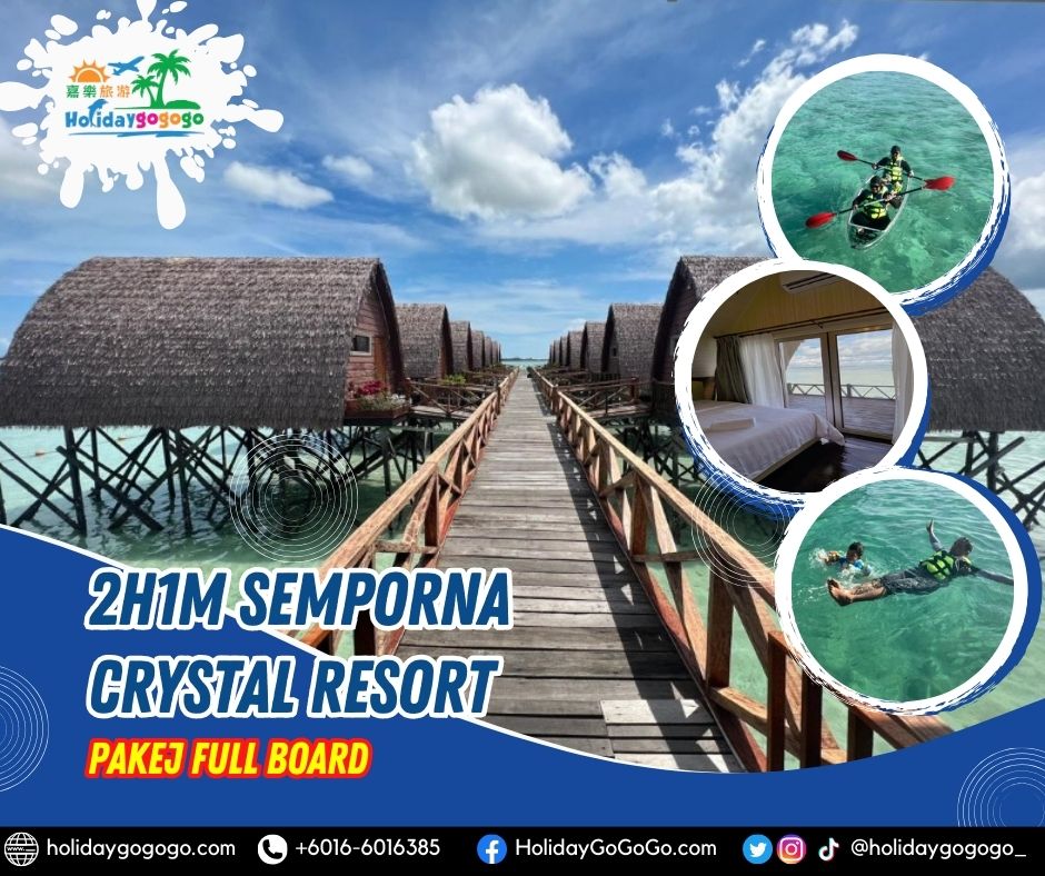 2h1m Semporna Crystal Resort Pakej Full Board