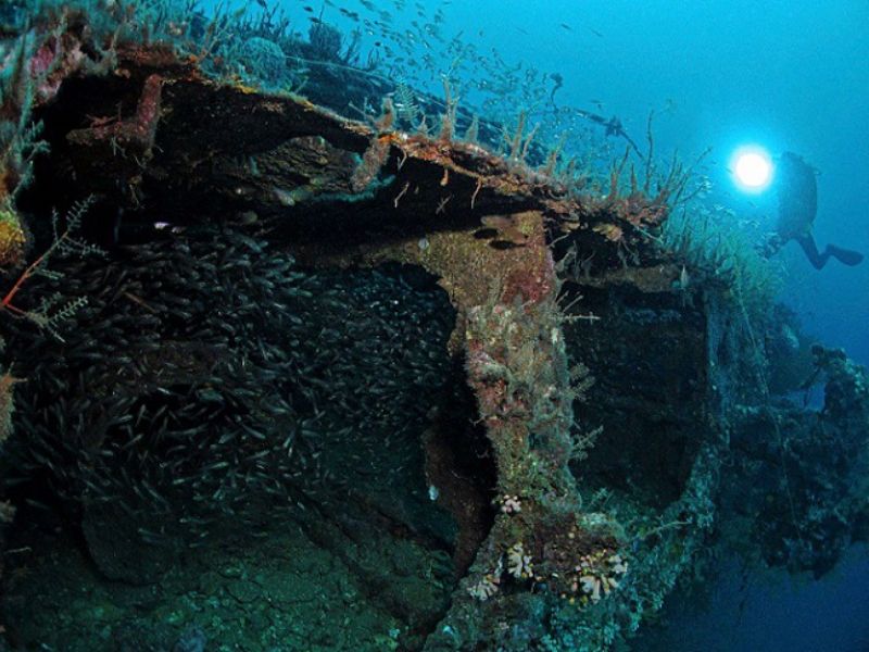 Shipwreck dive in Labuan