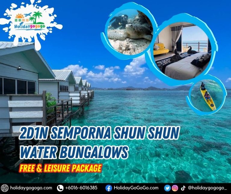 2d1n Semporna Shun Shun Water Bungalows Free & Leisure Package