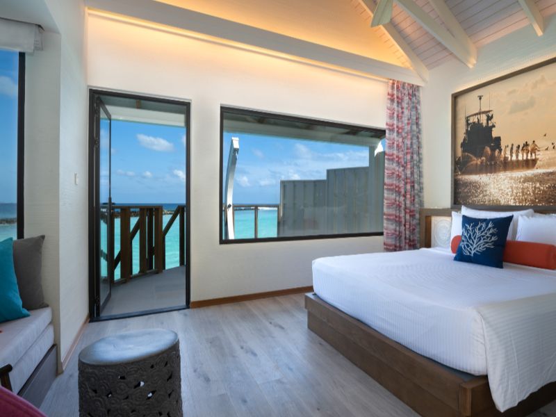 WATER VILLA BEDROOM VIEW