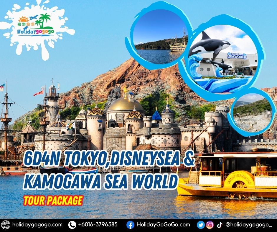6d4n Tokyo, Disneysea & Kamogawa Sea World Tour Package