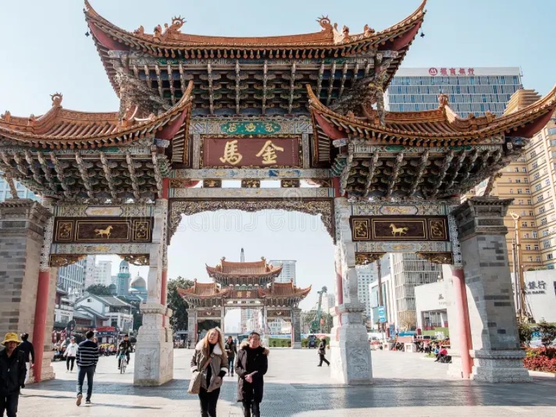 Golden Horse & Green Rooster Archways Kunming