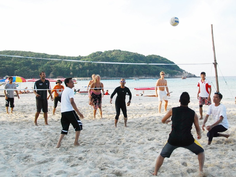 Playing Volleyball