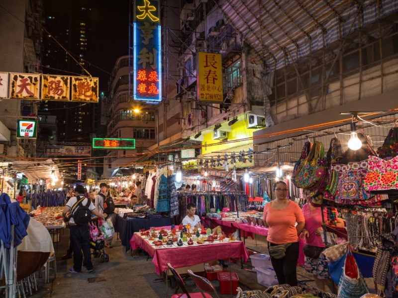 Temple street night market Hong Kong