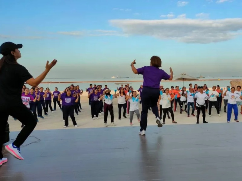 Zumba at beach deck