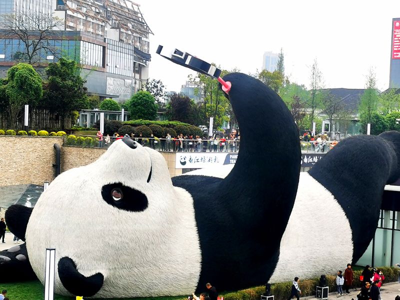 Selfie Panda Statue Dujiangyan