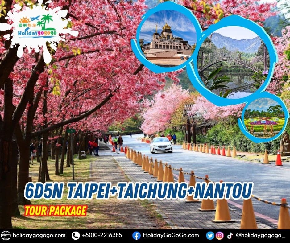 6d5n Taipei + Taichung + Nantou Tour Package
