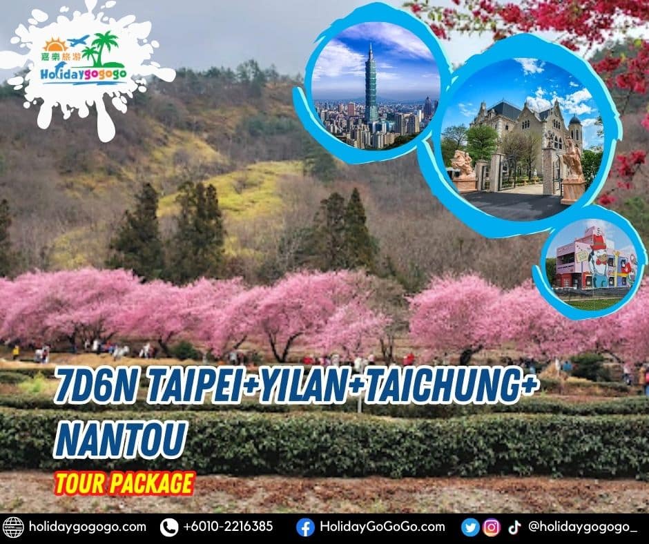 7d6n Taipei + Yilan + Taichung + Nantou Tour Package