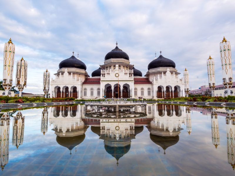 Backview of Baiturrahman Grand Mosque